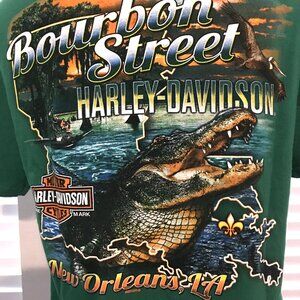 Bourbon St New Orleans Medium Vintage Harley Davidson T Shirt  HD4